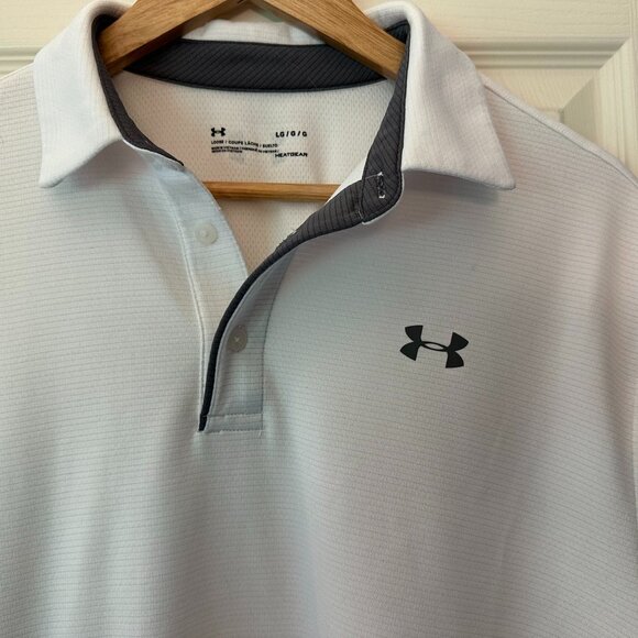 Under Armour Golf Tech Polo White/Graphite/Graphite LG - Picture 7 of 8